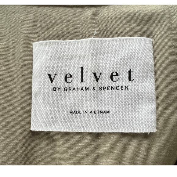 VELVET BY GRAHAM & SPENCER WOMENS SMALL NANCY COTTON BLEND TRENCH COAT KHAKI NEW - Picture 6 of 15